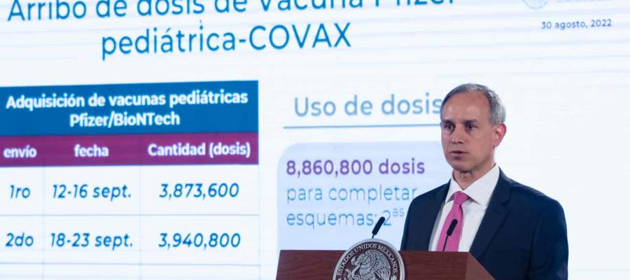 Del 12 al 30 de septiembre llegarán vacunas pediátricas Pfizer adquiridos a través de Covax: Salud