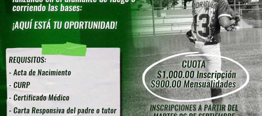 Olmecas de Tabasco abre convocatoria para su academia