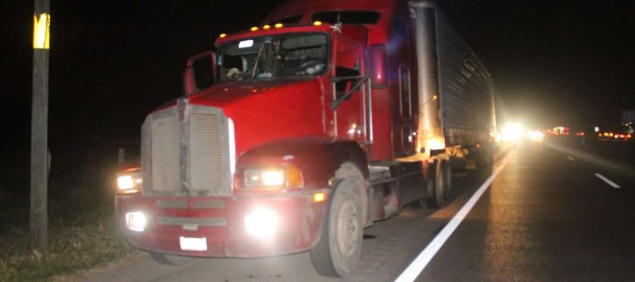 Detienen tráiler en Cárdenas cargado de plátano ¡y migrantes!