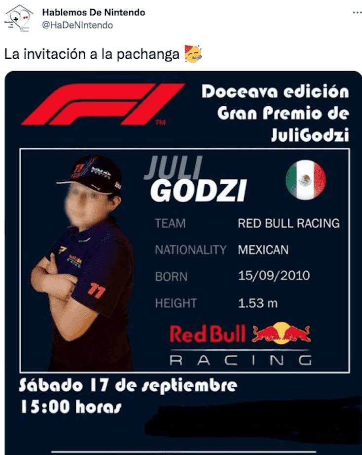 Niño fan de “Checo” Pérez festejará su cumpleaños con temática de Red Bull Niño fan de “Checo” Pérez festejará su cumpleaños con temática de Red Bull