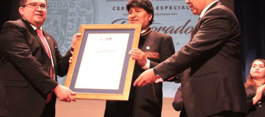 Evo Morales recibe Doctorado Honoris Causa de la Universidad de Zacatecas