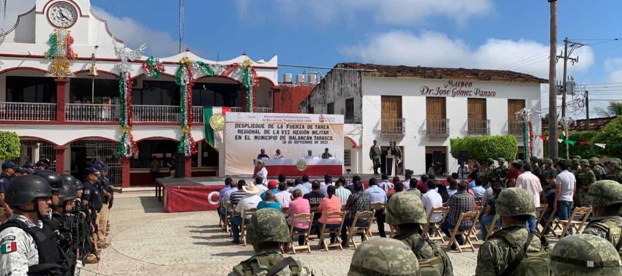 Por delincuencia organizada, despliegan más de 230 elementos del Ejército y Guardia Nacional en Balancán