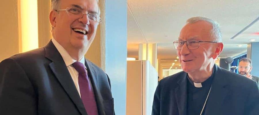 Entrega Marcelo Ebrard propuesta de paz de AMLO a los representantes de Rusia y el Papa Francisco ante la ONU