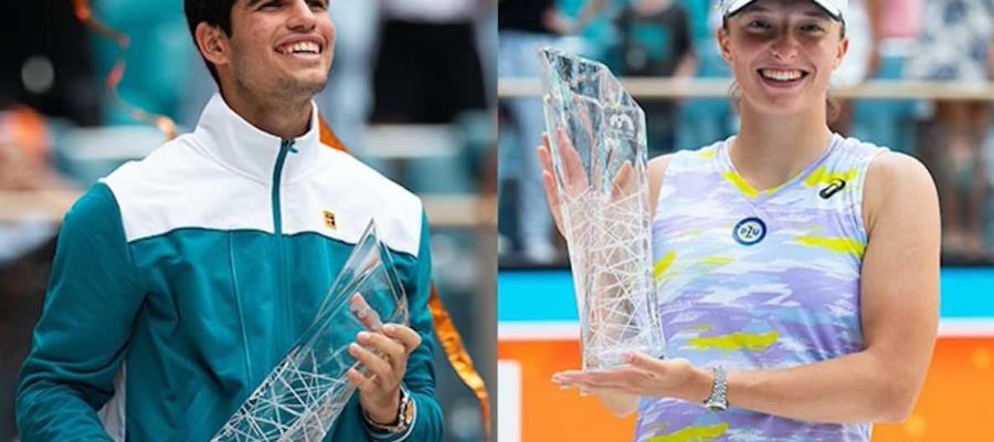 Alcaraz y Swiatek son líderes del tenis mundial Alcaraz y Swiatek son líderes del tenis mundial