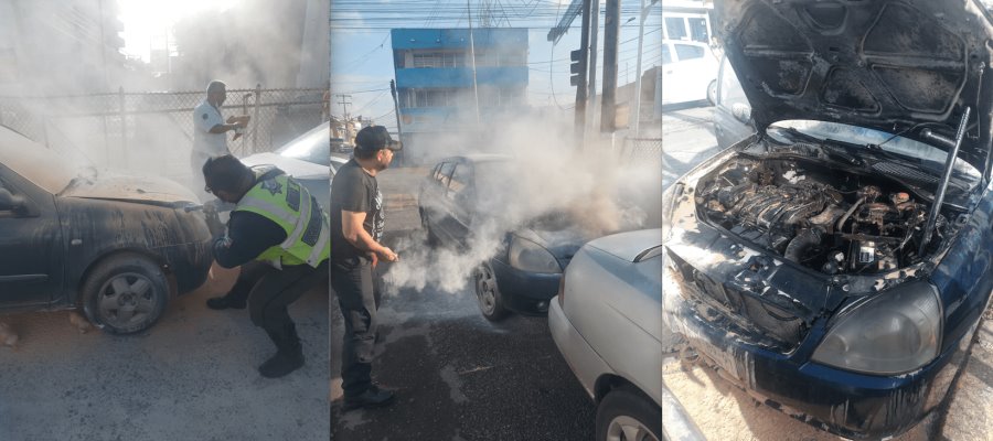 Se incendia auto en Méndez por presunto corto circuito Se incendia auto en Méndez por presunto corto circuito