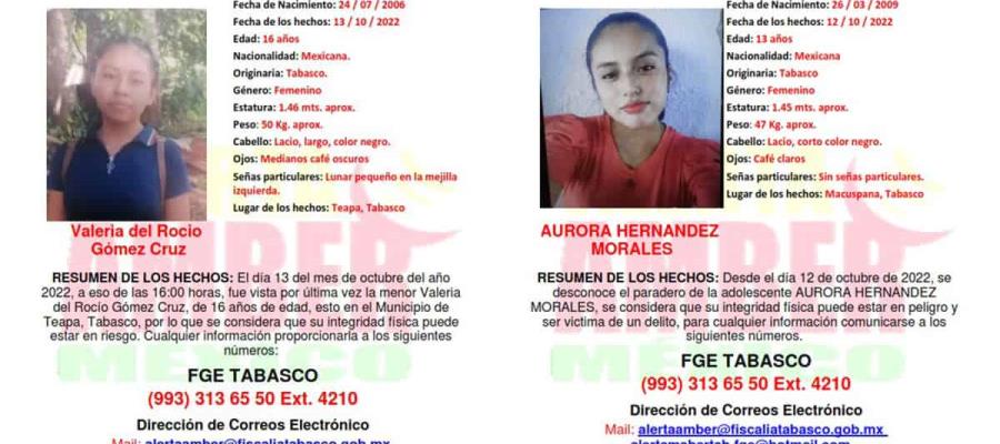 Emiten Alerta Amber para localizar a dos adolescentes en Tabasco