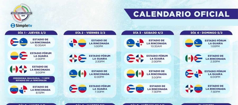 Dan a conocer calendario de Serie del Caribe 2023 a celebrarse en febrero