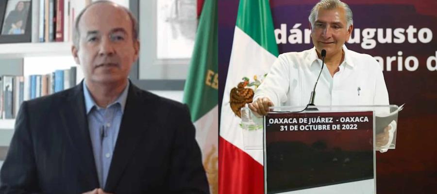 “Ya siéntese señor”, dice Felipe Calderón a Adán Augusto 