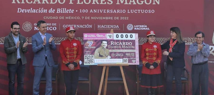 Devela Lotería Nacional billete conmemorativo en honor a Flores Magón