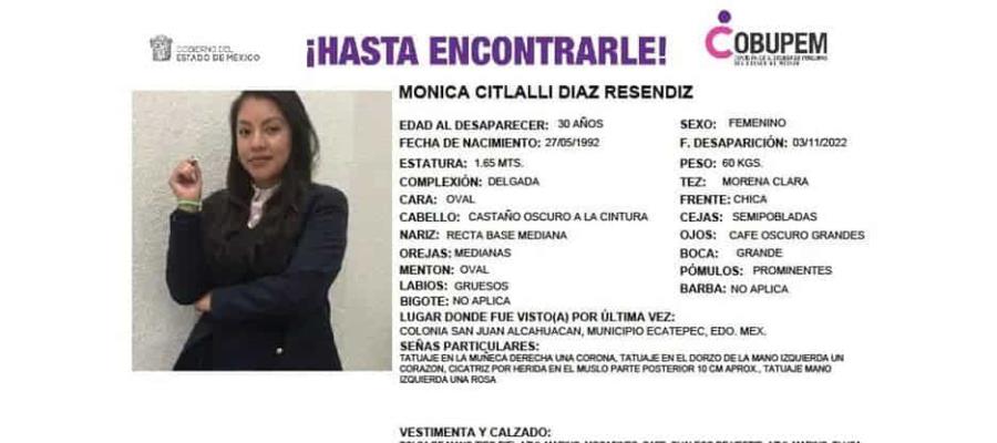 Hallan sin vida a Mónica Citlalli, maestra de inglés desaparecida en Ecatepec