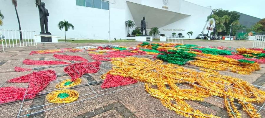 ¡Llega Navidad a Villahermosa! Ayuntamiento de Centro empieza con colocación de adornos