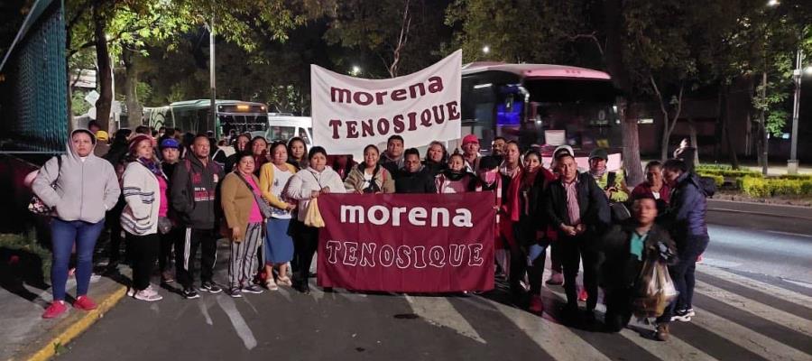 Tabasqueños presumen asistencia a marcha de AMLO en la CDMX