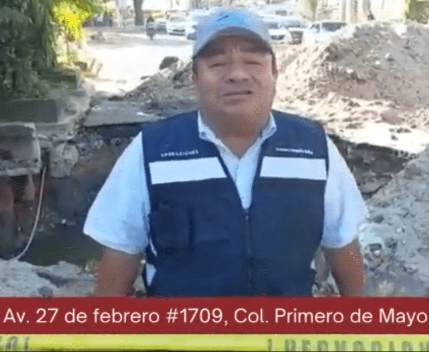 Controlan fuga de agua potable en línea de 27 de Febrero