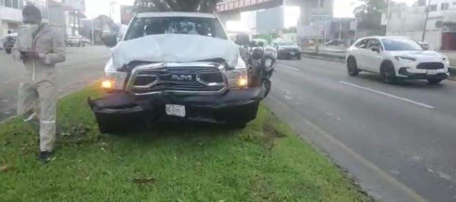 Intenta esquivar choque y se impacta contra árbol en Ruiz Cortines