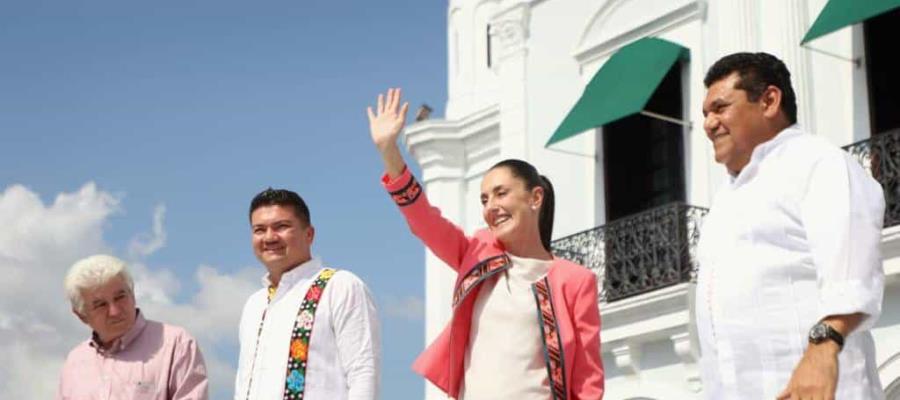 Desde Tabasco llama Sheinbaum a la unidad en Morena