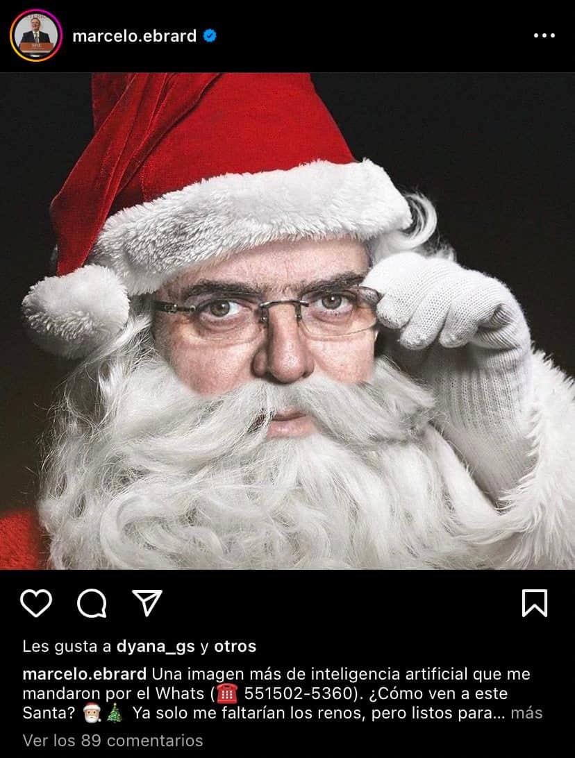 Presume Ebrard imagen de Santa Claus creada con inteligencia artificial