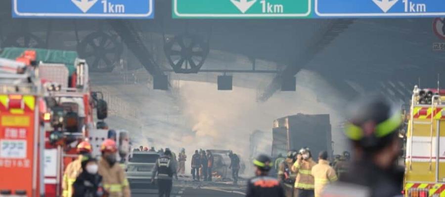 Incendio en túnel de una autopista en Corea deja 6 muertos
