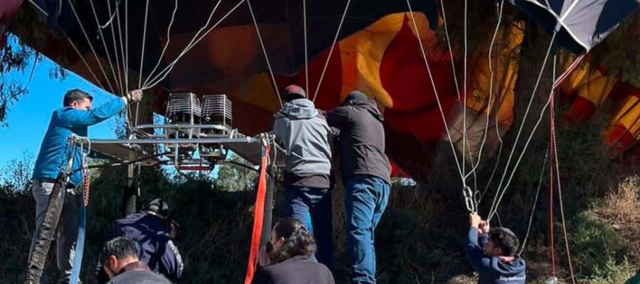 Caída de globo aerostático deja 4 personas heridas en Edomex