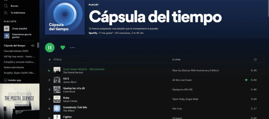 Lanza Spotify playlist para crear cápsula del tiempo musical