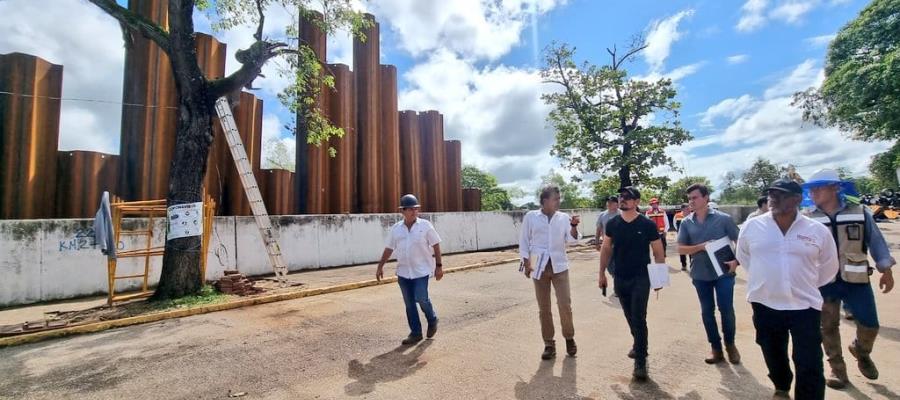 Supervisa Román Meyer avances del malecón de Villahermosa