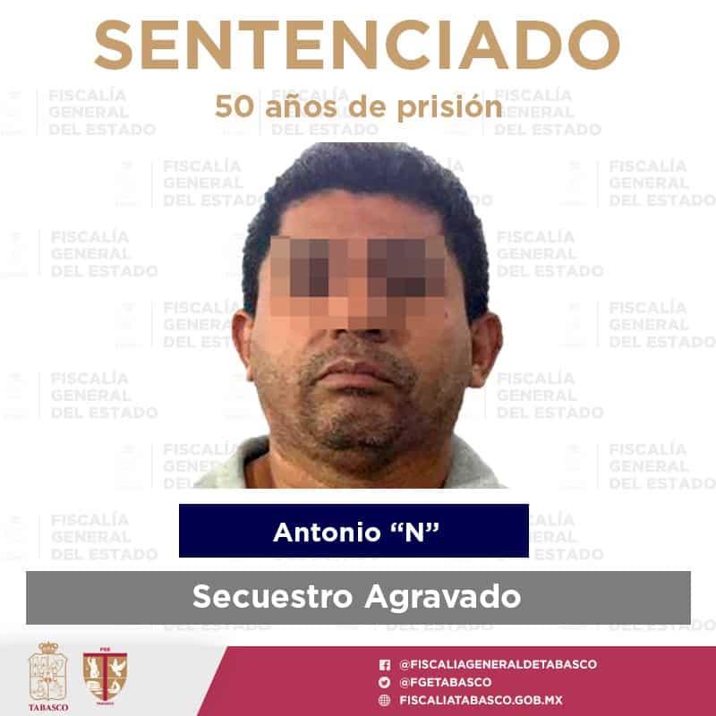 Dan 50 años de prisión a sujeto por secuestro agravado en Nacajuca