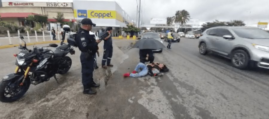 Atropellan y lesionan a motociclista en Ruiz Cortines