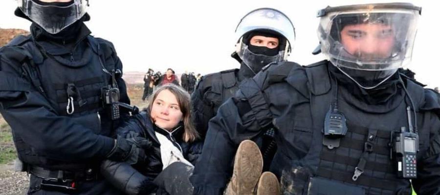 Detienen a Greta Thunberg durante protesta en Alemania