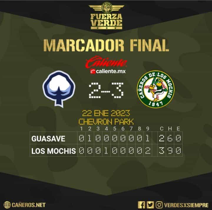 Con dos jonrones, Cañeros deja tendido a Guasave y pone la serie 2-0