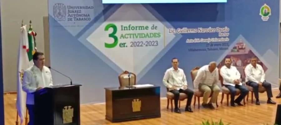 Destaca rector en 3er informe el rescate financiero de la UJAT