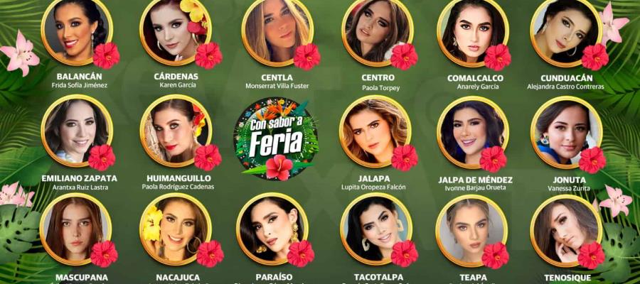 ¡LISTO EL RAMILLETE! Ellas son las 17 embajadoras de la Feria Tabasco 2023