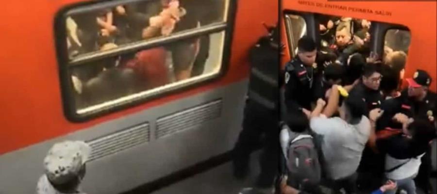 Se enfrentan policías y ambulantes en Metro de la CDMX