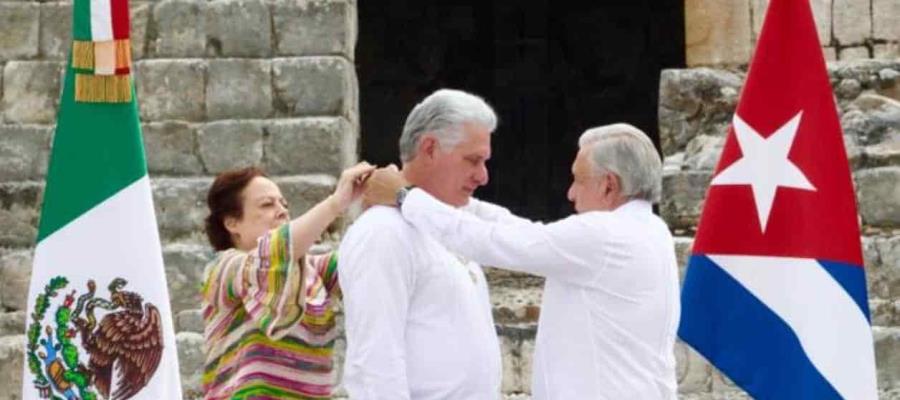 Otorga México condecoración de la Orden del Águila Azteca a presidente de Cuba, Miguel Díaz-Canel