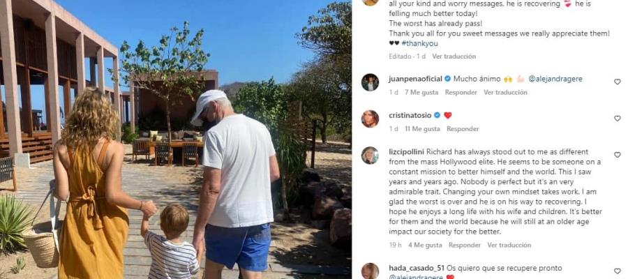 Lo peor ya pasó: Esposa del actor Richard Gere, hospitalizado en México