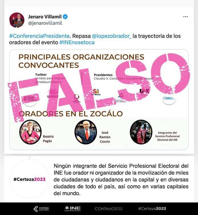 Rechaza INE que integrante del Servicio Profesional Electoral haya sido orador en concentración