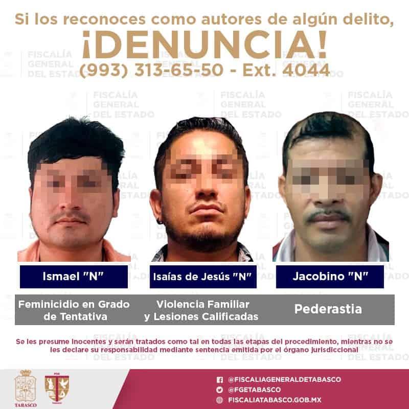 Detiene FGE a sujetos señalados de pederastia y tentativa de feminicidio Detiene FGE a sujetos señalados de pederastia y tentativa de feminicidio