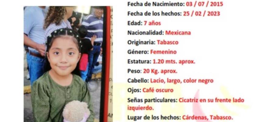 Activan Alerta Amber para localizar a menor desaparecida en Cárdenas