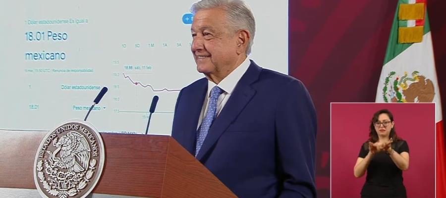 Celebra AMLO fortaleza del peso ante el dólar Celebra AMLO fortaleza del peso ante el dólar
