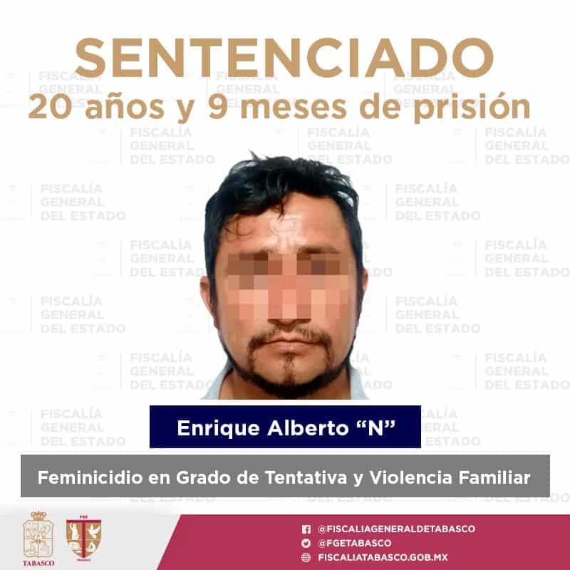 Dan 20 años de prisión a sujeto por intento de feminicidio en 2021 en Villahermosa