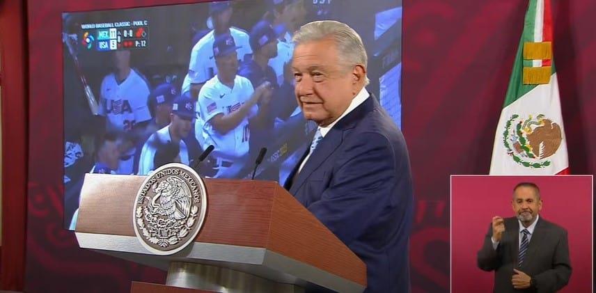 Celebra AMLO “paliza” de México a Estados Unidos en el Clásico Mundial de Beisbol