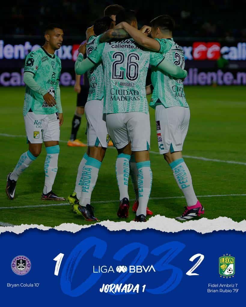 León derrota a Mazatlán 2-1 en partido pendiente de la jornada 1