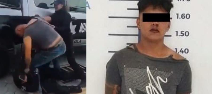 Cae hombre que golpeó a mujeres policías en Puebla