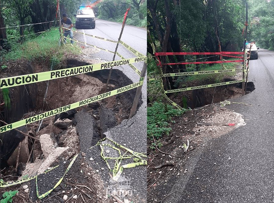 Se agranda deslave en la Jalapa-Villahermosa tras lluvias