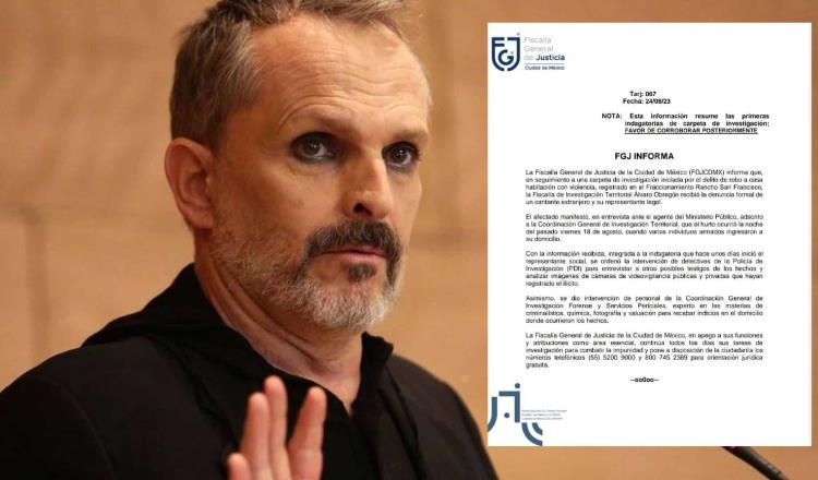 Formaliza Miguel Bosé denuncia ante Fiscalía por robo en su casa