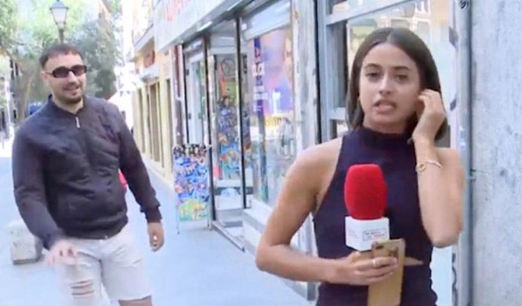 Agreden sexualmente a reportera en España durante transmisión en vivo Agreden sexualmente a reportera en España durante transmisión en vivo