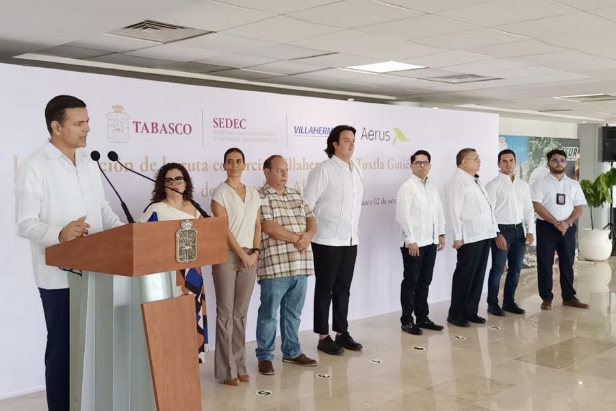 Inauguran nuevo vuelo comercial que conecta a Villahermosa con Tuxtla Gutiérrez