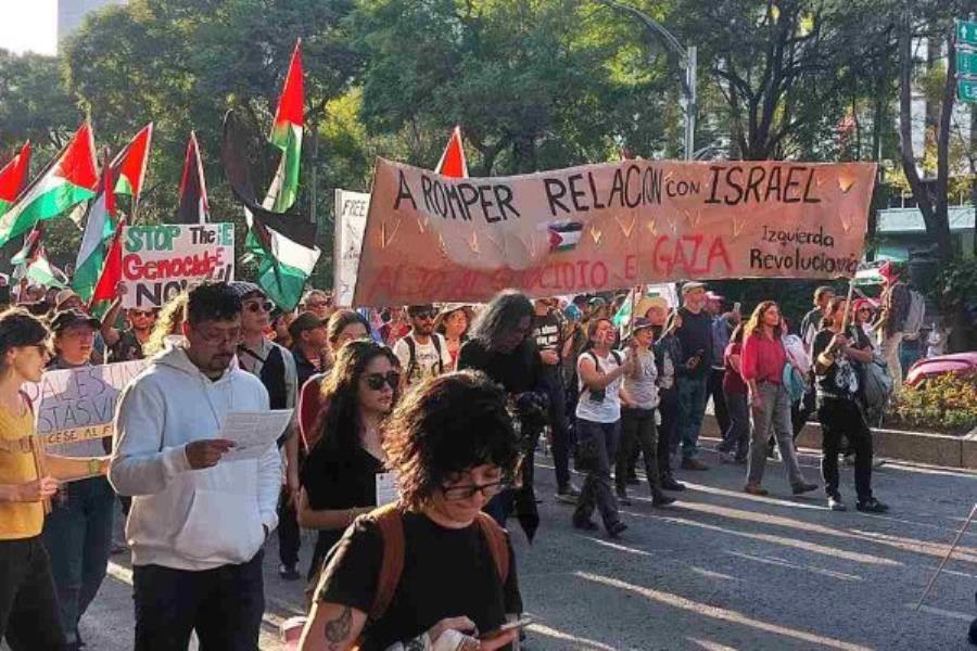 Marchan en CDMX para pedir alto al fuego contra palestinos