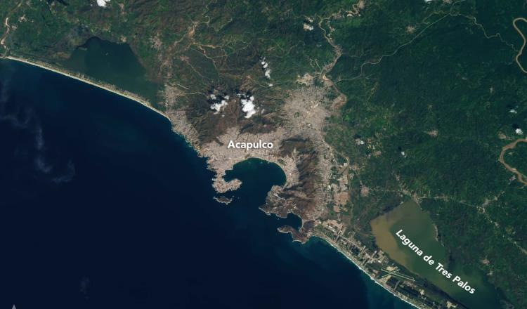 NASA difunde imágenes del antes y después del paso de Otis por Acapulco