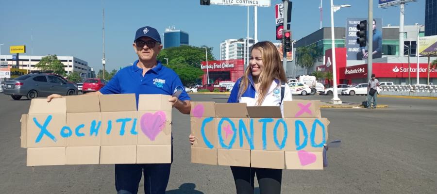 Panistas y Frente Cívico Nacional, realizan promoción en favor de Xóchitl en Villahermosa