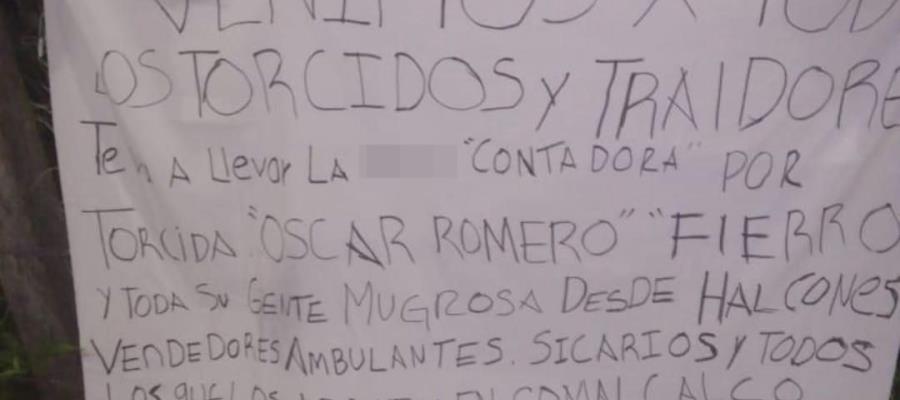 Aparece manta intimidatoria en Comalcalco presuntamente firmada por “Gente Nueva”