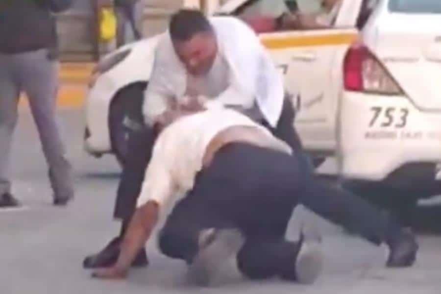 Taxistas pelean pasaje a golpes en Villahermosa